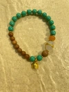 Turquoise, old mountain sandalwood multi-treasure bracelet, new Chinese style and national trend, bell bracelet Specification image
